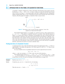 Chapter 3: Quadratics