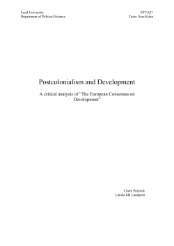 Postcolonialism and Development