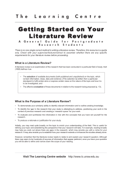 Literature Review - University of Technology Sydney