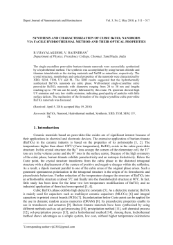 Synthesis and Characterization of cubic BaTiO3 nanorods