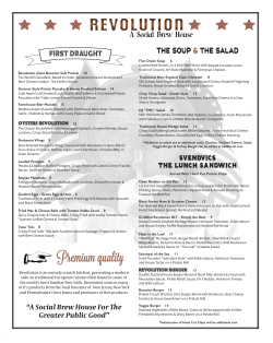 Menu - Revolution Morristown