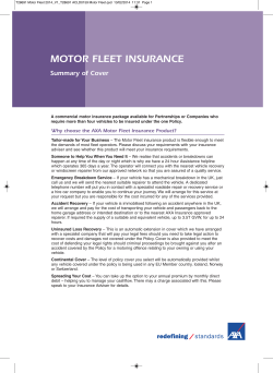 MOTOR FLEET INSURANCE Summary of Cover