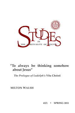 The Prologue of Ludolph`s Vita Christi