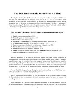 The Top Ten Scientific Advances of All Time