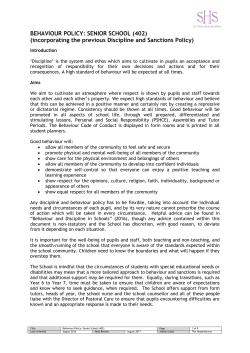 BEHAVIOUR POLICY - Sutton High School