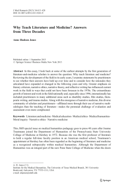 Jones AH, Why teach literature and medicine Answers from three
