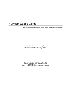 HMMER User`s Guide