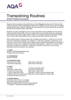Trampolining routines