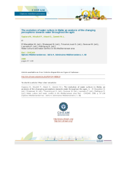 The evolution of water culture in Malta: An analysis of the changing