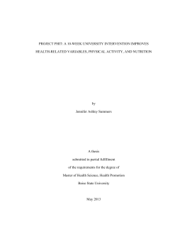 Project Phit: A 10-Week University Intervention