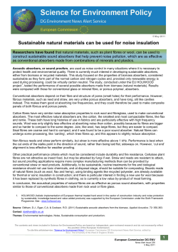 Sustainable natural materials can be used for noise insulation