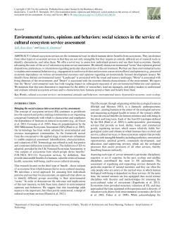 Environmental tastes, opinions and behaviors: social sciences in the