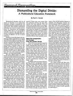 Dismantling the Digital Divide