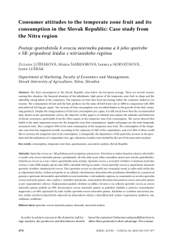 Consumer attitudes to the temperate zone fruit and its consumption