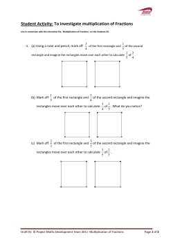 Student Activity: To investigate multiplication of Fractions