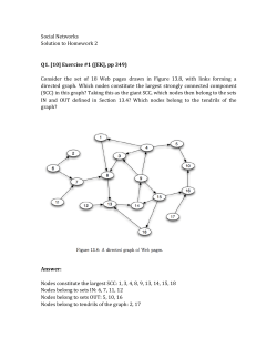 Social Networks Solution to Homework 2 Q1. [10] Exercise #1 ([EK