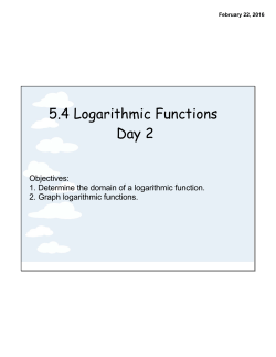 5.4 Logarithmic Functions Day 2