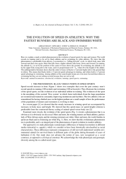 ThE EVOluTION Of SPEED IN aThlETIcS: Why ThE faSTEST