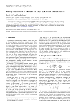 Activity Measurement of Titanium-Tin Alloys by Knudsen Effusion