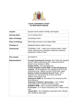 Inquest into the death of Phillip Joel Hughes