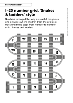 1 – 25 number track