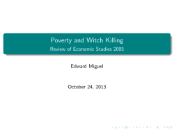 Poverty and Witch Killing