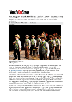 An August Bank Holiday Lark (Tour - Lancaster)