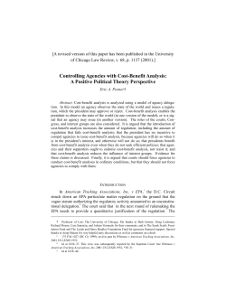 Cost-Benefit Analysis as a Means of Agency Control