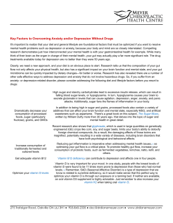 Overcoming anxiety and depression without drugs