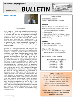 bulletin - Beth Israel Congregation