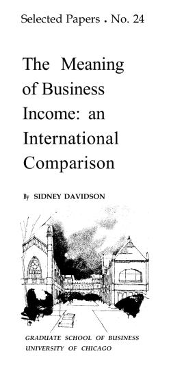 The Meaning of Business Income - The University of Chicago Booth