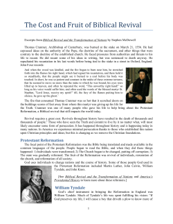 The Cost and Fruit of Biblical Revival