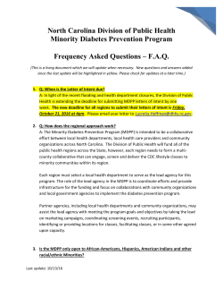 FAQ - NC Office of Minority Health and Health Disparities