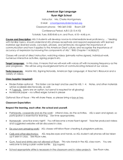 American Sign Language Ryan High School