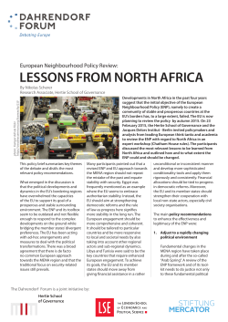 Lessons from north AfricA