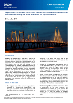 Depreciation not allowed on toll road constructed under