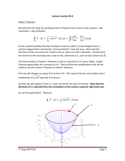 T. King: MA3160 Page 1 Lecture: Section 20.4 Stokes` Theorem We