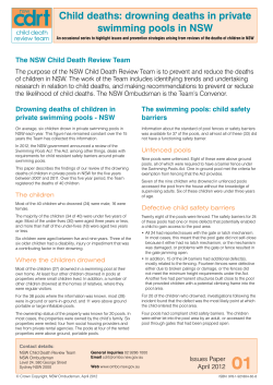 Child deaths: drowning deaths in private swimming pools in NSW