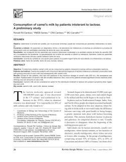 Original article Consumption of camel`s milk by patients intolerant to