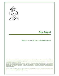 New Zealand report on the national Education for All