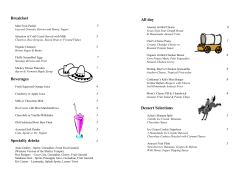Children`s Menu - Rosewood Hotels and Resorts
