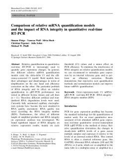 Comparison of relative mRNA quantification models and the impact