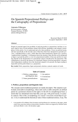 On Spanish Prepositional Prefixes and the Cartography of