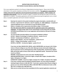 instructions for applying to the phoenix college medical