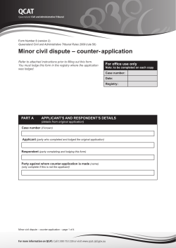 Form 8 - Minor civil dispute - counter application