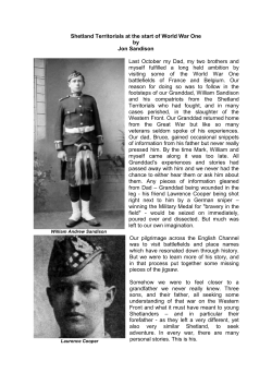 Shetland Territorials at the start of World War One by Jon Sandison