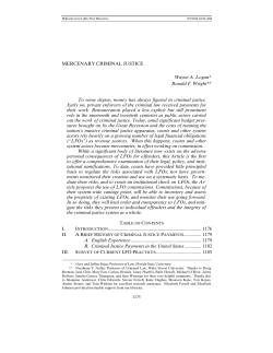 MERCENARY CRIMINAL JUSTICE Wayne A. Logan* Ronald F