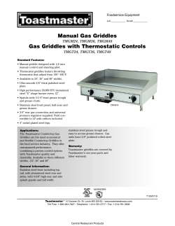 Manual Gas Griddles Gas Griddles with Thermostatic Controls