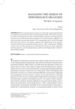 mANAgINg thE DESIgN Of pErfOrmANcE mEASurES