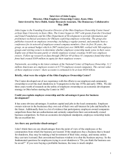 1 Interview of John Logue, Director, Ohio Employee Ownership